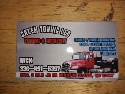 Salem Towing LLC, Winston Salem, North Carolina
