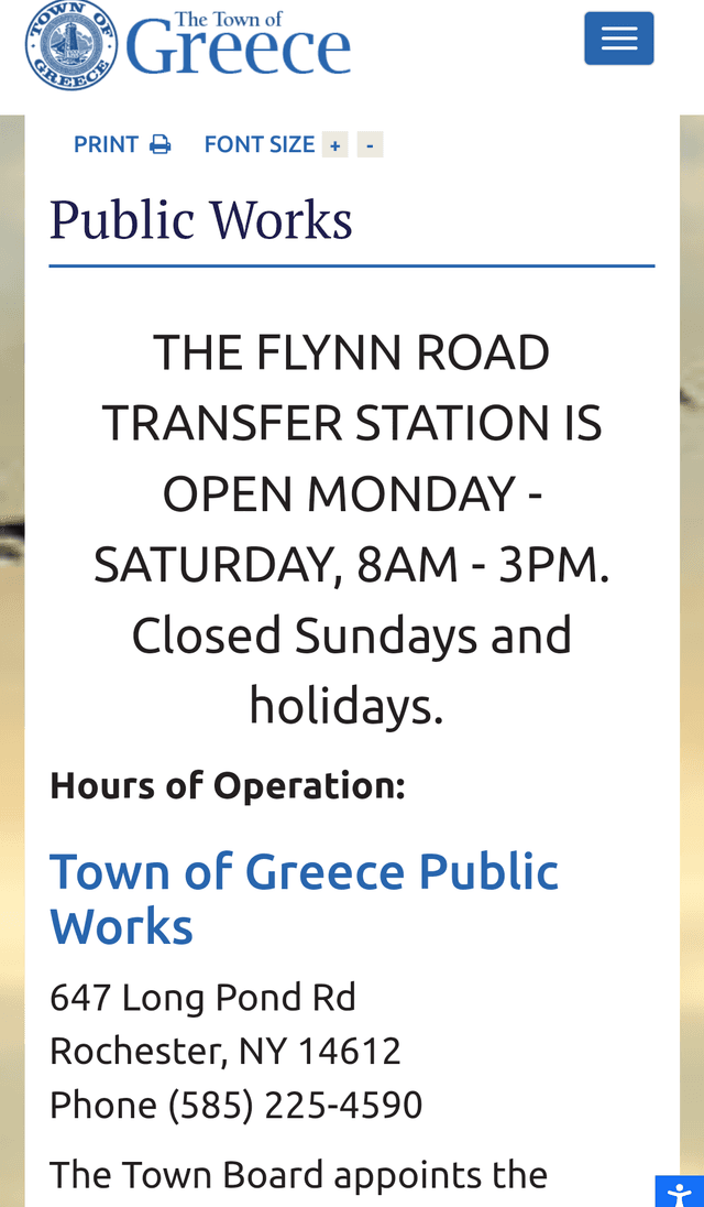Town of Greece Transfer Station, East Rochester, New York