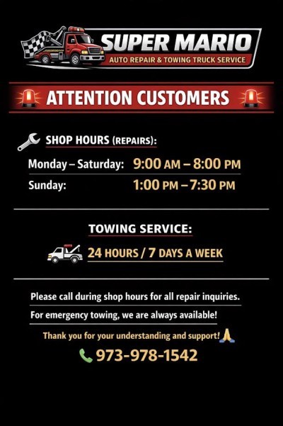 Super Mario Auto Repair & Towing Truck Services