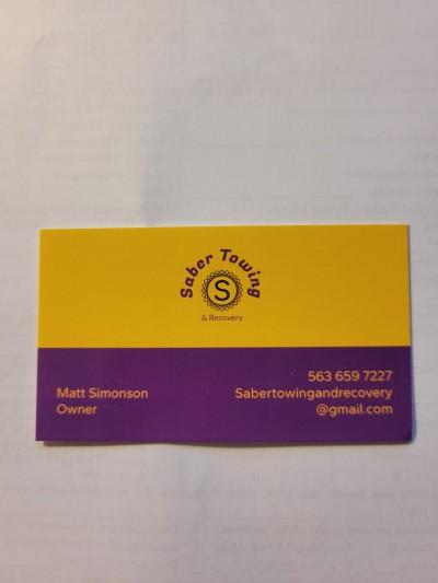 Saber towing and recovery llc