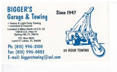 Bigger's Garage & Towing, Spring Hill, Florida