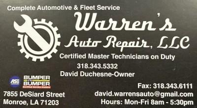 Warren's Auto Repair, L.L.C., Monroe, Louisiana