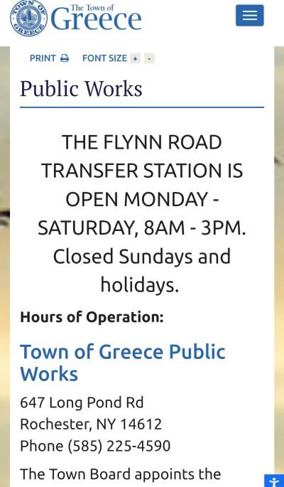 Town of Greece Transfer Station, East Rochester, New York