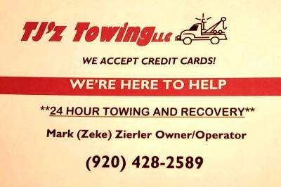 TJ'z Towing, LLC, Little Chute, Wisconsin