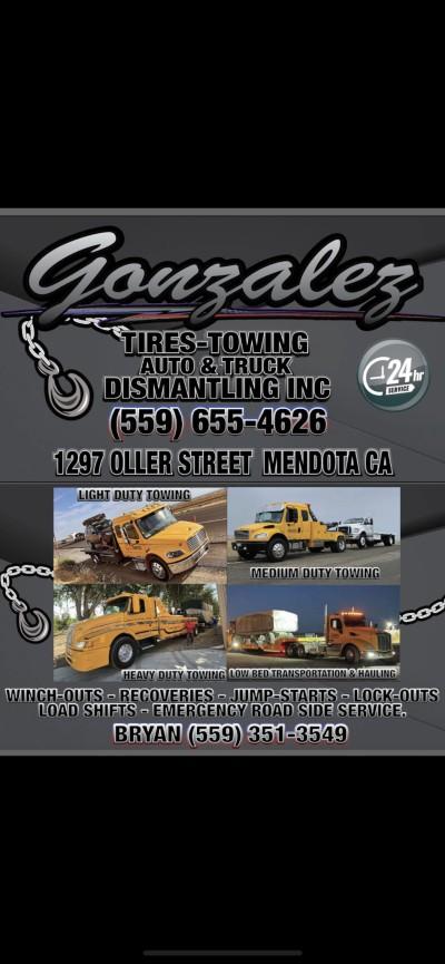 Gonzalez Towing & Transport Inc, Mendota, California