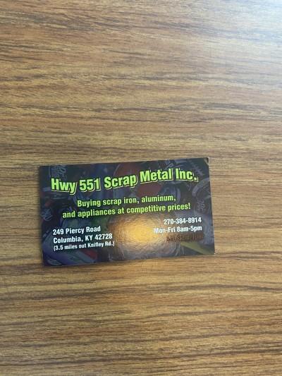 Hwy 551 Scrap Metal Inc., Columbia, Kentucky