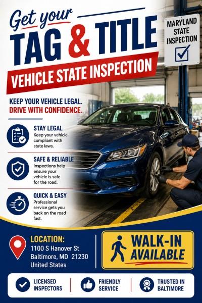 MARYLAND STATE INSPECTION AND AUTO REPAIR Federal Hill, Old Baltimore, Maryland