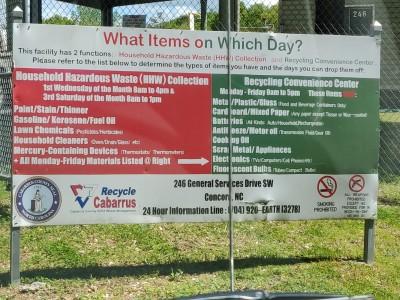 Cabarrus County Recycling, Concord, North Carolina