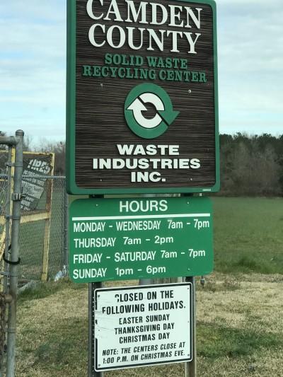 Waste and Recycle Center, Camden, North Carolina