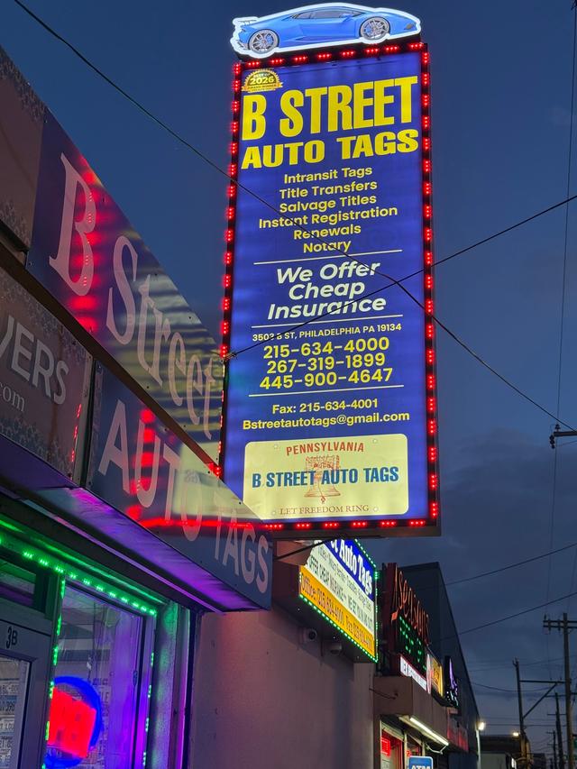 B STREET AUTO TAGS, Philadelphia, Pennsylvania