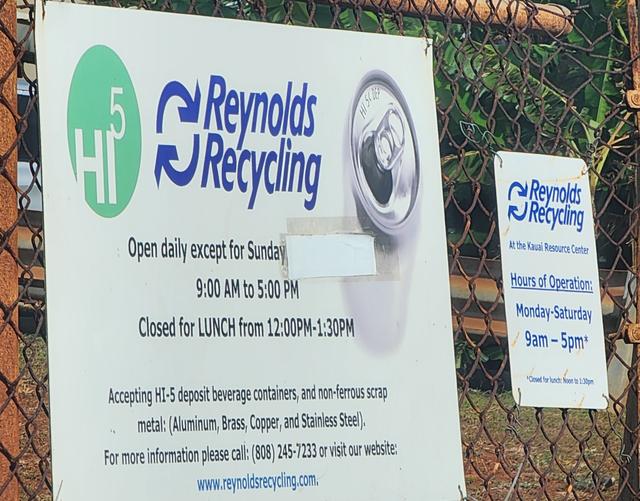 Reynolds Recycling Kauai Resource Center Location