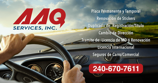 AAQ Services – Placas y Titulos - Tag & Title MVA - Hyattsville, MD, Hyattsville, Maryland