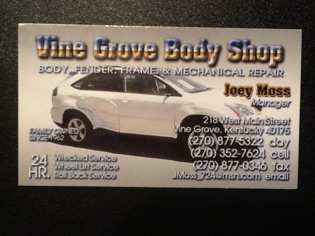 Vine Grove Body Shop, Vine Grove, Kentucky