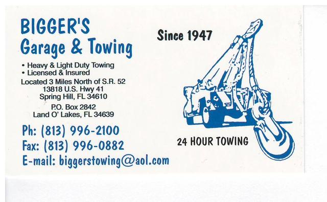 Bigger's Garage & Towing, Spring Hill, Florida