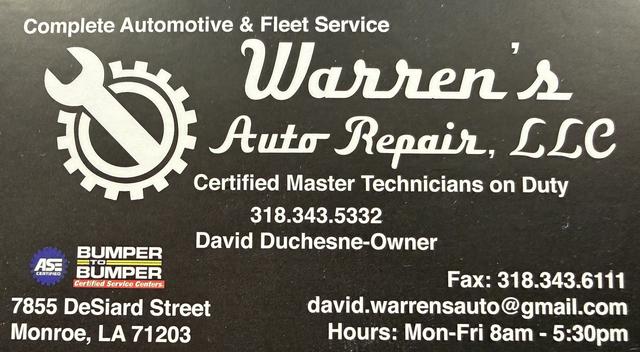 Warren's Auto Repair, L.L.C., Monroe, Louisiana