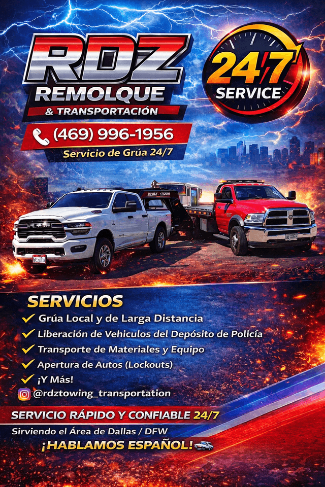 RDZ Towing service 24/7, Dallas, Texas